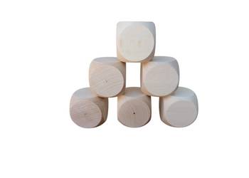 Drewniane kostki bukowe 5x5x5cm gadżet reklamowy edukacyjne zabawy