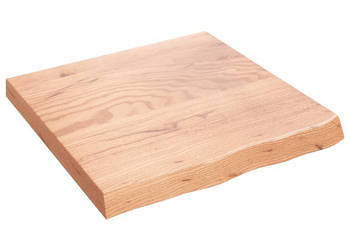 Blat do stołu jasnobrązowy 60x60x(2-6)cm lite drewno dębowe WM-3156352