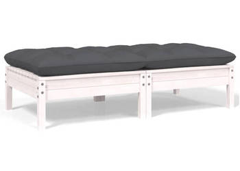 2-osobowa sofa ogrodowa z poduszkami biała drewno sosnowe WM-806659