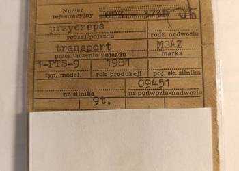 Sprzedam pozostałości przyczepy MSAZ PTS-9 ruskiej