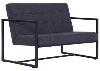 2-osobowa sofa z podłokietnikami ciemnoszara stal i tkanina WM-282162