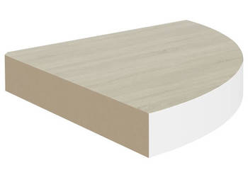 Narożna półka ścienna dąb i biel 25x25x38 cm MDF WM-326630