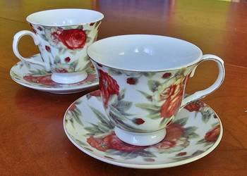 Japońska Porcelana YAMASEN – Zestaw 2 filiżanek ze spodkami – 24 Gold