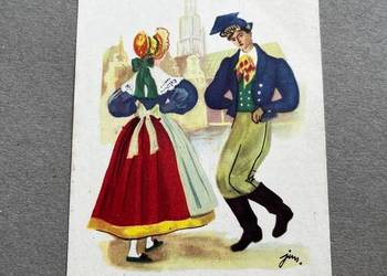Pocztówka - Stroje ludowe - Dolny Śląsk J. M. Szancer