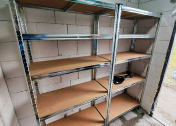 2x Regał metalowy magazynowy 180x90x40 cm 5 półek MDF do garażu