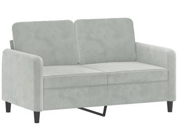 Sofa 2-osobowa jasnoszara 120 cm tapicerowana aksamitem WM-359432