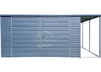 Schowek - Domek Ogrodowy 4x4m Wiata 1x4m Brama  Antracyt  ID637