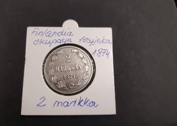 moneta srebrna Finlandii okres okupacji rosyjskiej z 1874r