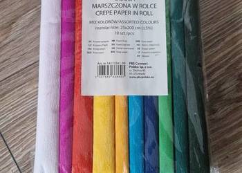 bibuła marszczona w rolce 25x200, 10szt zestaw do szkoły dla dzieci