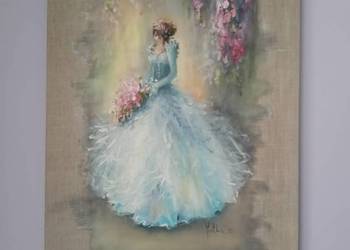 Obraz olejny – tajemniczy ogród, Mietka, Mieczysława Izdebska-Lazorek