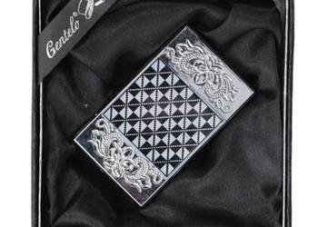 Zapalniczka Prezentowa Gazowa z Krzesiwem Szachownica z Regulacją Srebrna