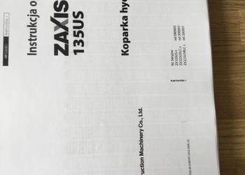 dtr instrukcja obsługi koparka hitachi zaxis 135us i inne-