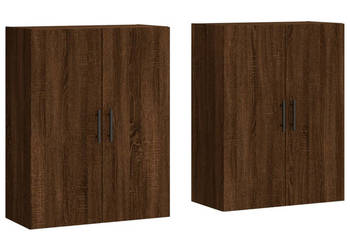 Szafki wiszące brązowy dąb 2 szt. 695x34x90 cm WM-3195650