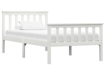 Rama łóżka biała lite drewno sosnowe 100 x 200 cm WM-283215