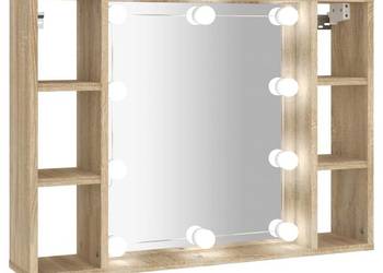vidaXL Szafka z lustrem i oświetleniem LED, dąb sonoma(SKU:808858)