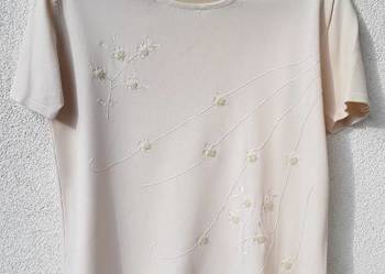 Kremowa bluzeczka z krótkim rękawem r 40 Kremowa bluzeczka z krótkim rękawem r 40