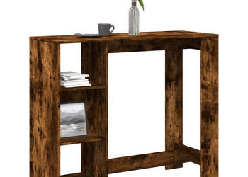 Stolik barowy z półkami przydymiony dąb 124x46x1035 cm WM-854395