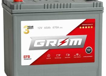 Akumulator GROM EFB 65Ah 670A EN Japan Lewy Plus Hallera 4