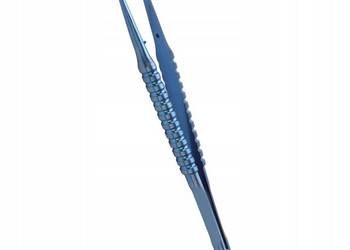 Pęseta Tytanowa Zagięta | Długość 140 mm, Szer. 0,15 mm