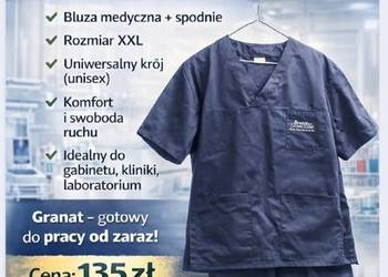 Uniform medyczny unisex xxl granatowy Nowy