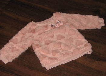 Sweterek długi włos wytłaczane serca 80