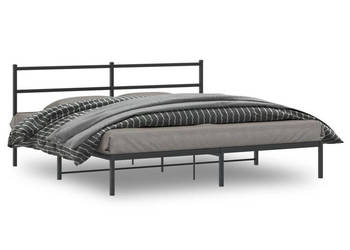 Łóżko Metalowe Czarne Rama Łóżka Ze Stelażem 193x203 cm WM-355371