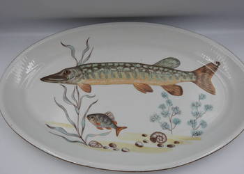 Duży półmisek szczupak porcelana Chodzież z lat 60tych