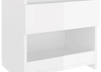 Szafka nocna biała wysoki połysk 40x30x39 cm WM-803455