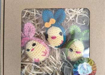 Zestaw wielkanocny w pudełku kurczaczki zajączki ozdoby Promocja