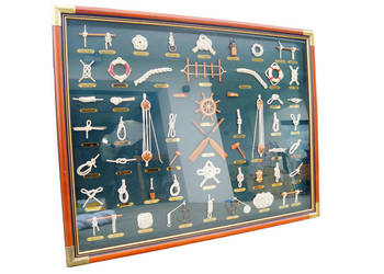 Obraz gablota węzły marynarskie duży 105/81,5 cm marynistyka Obraz gablota węzły marynarskie duży 105/81,5 cm marynistyka