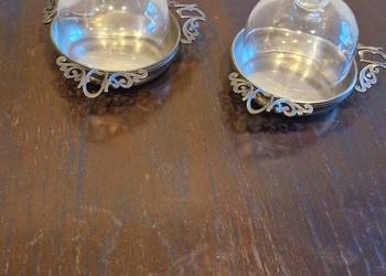 Z Hefra POPIELNICZKI  MISECZKI 2 szt. plater stare sygnowane vintage