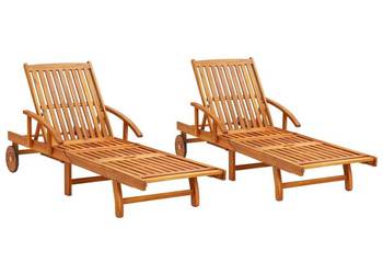 vidaXL Leżaki, 2 szt., lite drewno akacjowe(SKU:3077329)