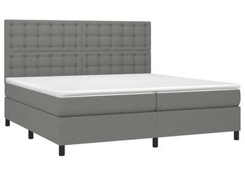 Łóżko kontynentalne z materacem ciemnoszara tkanina 200x200cm WM-3135222