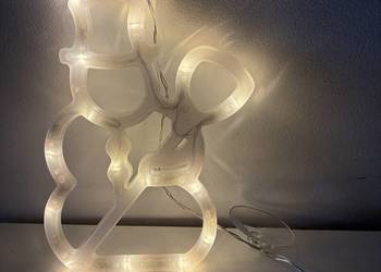 Ozdoba bałwan LED na baterie 20 cm