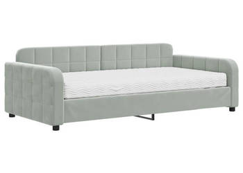 Sofa z materacem do spania jasnoszara aksamit 100x200 cm WM-3196912