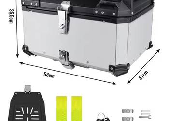 Kufer Centralny Motocyklowy ALUMINIOWY 65L Srebrny