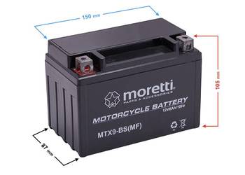 Akumulator Motocyklowy AGM MTX9-BS 8Ah 130A L+
