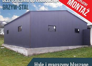 Grafitowy Garaż Blaszany 8x9m - Magazyn , Hala - GrzywStal A19v6