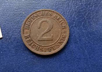 Stare monety 2 pfennig 1924 D NIemcy Stare monety 2 pfennig 1924 D NIemcy