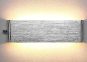 Nowa lampa "LED" ścienna  kinkiet  srebrna z Wyłącznikiem !