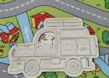 Drewniana Układanka Edukacyjna - Budowa Samochodu