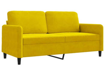 Sofa 2-osobowa żółta 140 cm tapicerowana aksamitem WM-359448