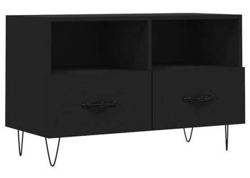 Szafka pod TV czarna 80x36x50 cm materiał drewnopochodny WM-828965