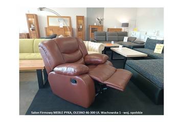 HiT -45% Fotel REGAN , Skóra naturalna, Bujany, Obrotowy = Producent PYKA