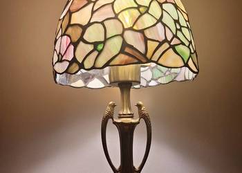 Lampa witrażowa stojąca szkło Tiffany biurkowa nocna podstawa ozdobna
