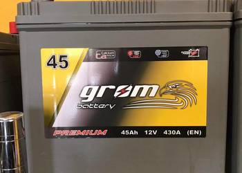 Akumulator GROM Premium 45Ah 430A Japan Prawy plus