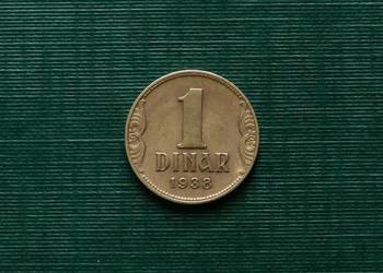 JUGOSŁAWIA - 1 dinar (1938r.) +