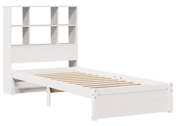 Łóżko z regałem bez materaca białe sosnowe 90x200 cm WM-3322388