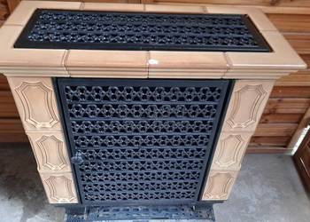 Piec kominek kaflowo żeliwny szamot Niemiecki Haas szyba termostat bdb