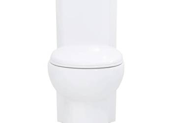 vidaXL Ceramiczna muszla klozetowa, narożna, biała(SKU:141133)